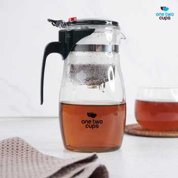 Gambar produk One Two Cups Teko Teh Kaca Saringan Tahan Panas Infuser Teapot 874ml - TP-757