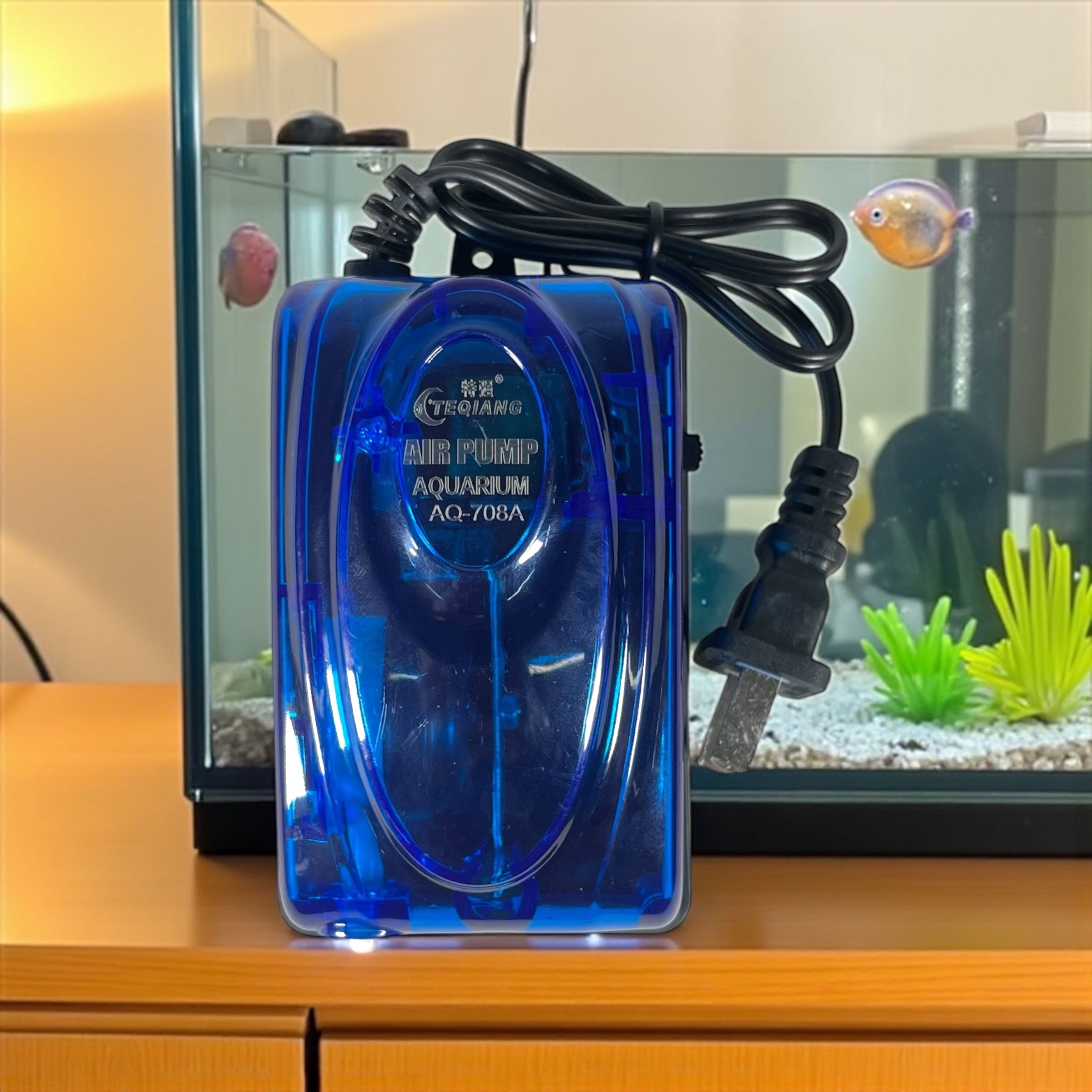 Gambar produk TEQIANG Aerator Pompa Oksigen Akuarium Oxygen Pump 60L Fish Tank 3.5W - AQ-708A
