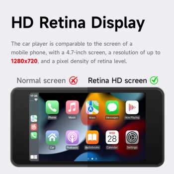 Gambar produk BQCC Motorcycle Smart Screen CarPlay Android Auto Waterproof 4.7 Inch - B5341