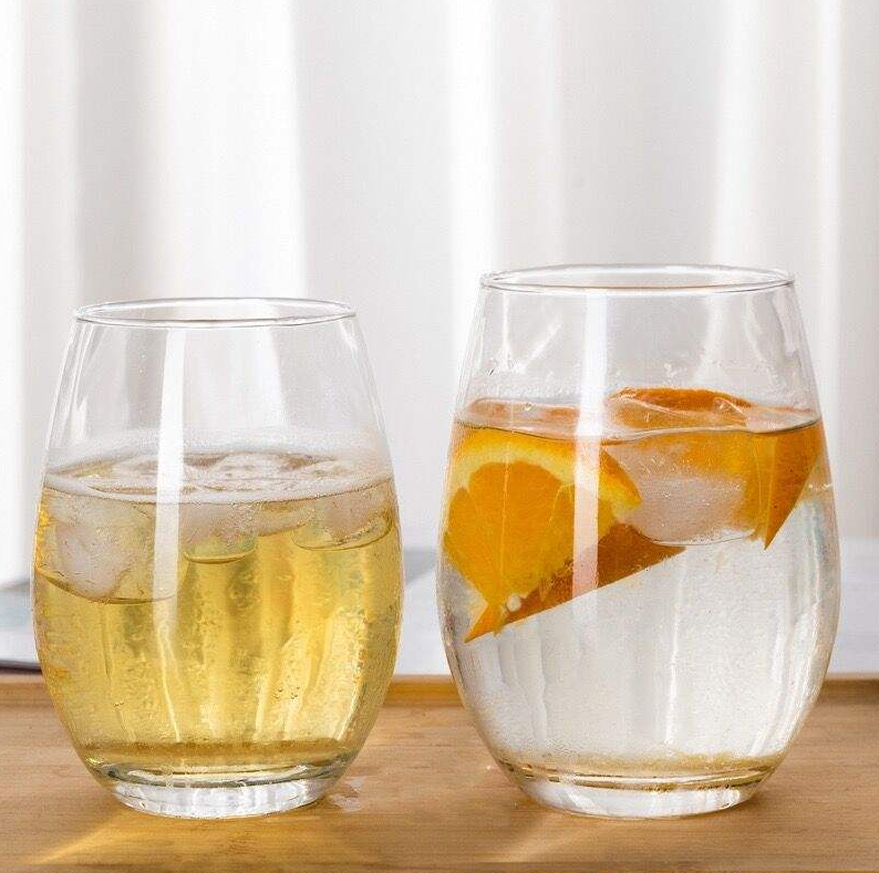 Gambar produk Senno Gelas Kaca Bentuk Oval Glass Water Tea Coffee Drinking Kitchen 330ml - SN503