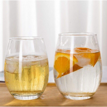 Gambar produk Senno Gelas Kaca Bentuk Oval Glass Water Tea Coffee Drinking Kitchen 330ml - SN503
