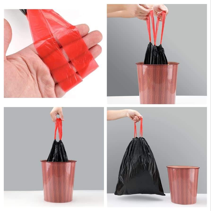 Gambar produk TRASU Kantong Plastik Sampah Tali Drawstring Trash Bag 45x50cm 75 PCS - TR-75