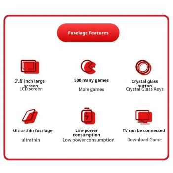 Gambar produk GGS Retro Portable Handheld Console 500 Game 2.8 Inch 128MB RAM - F5