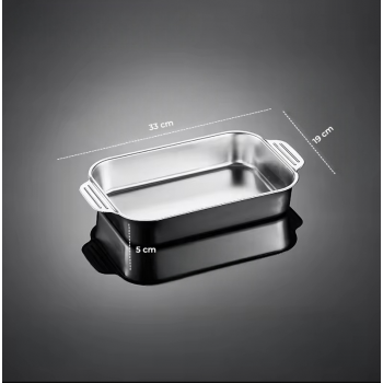 NLSLASI Loyang Nampan Tray Bakeware Grill Pan Magnetic Stainless 410 33x19x5cm - NL31 Gambar produk NLSLASI Loyang Nampan Tray Bakeware Grill Pan Magnetic Stainless 410 33x19x5cm - NL31