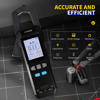 Gambar produk FNIRSI Digital Multimeter Tang Ampere Voltage NCV Tester Clamp 600A - DMC-100