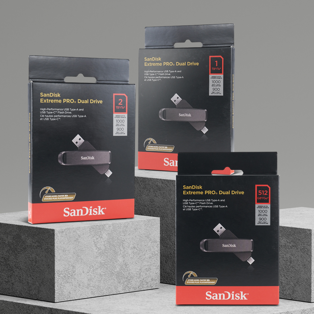 Gambar produk SanDisk Extreme PRO USB Dual Drive Up to 1000MB/s USB Type-C USB3.2 512GB - SDDDE1