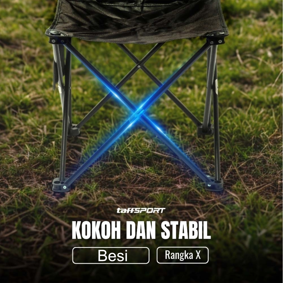 Gambar produk TaffSPORT Kursi Lipat Outdoor Camping Portable Oxford Folding Chair - DFC001