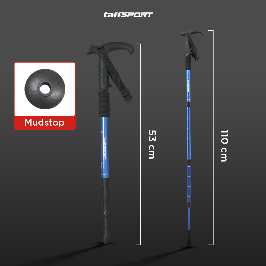 TaffSPORT Tongkat Hiking Telescopic Trekking Pole Aluminium 110cm - X-100 Gambar produk TaffSPORT Tongkat Hiking Telescopic Trekking Pole Aluminium 110cm - X-100