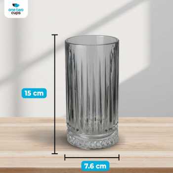 Gambar produk One Two Cups Gelas Kaca Aesthetic Kopi Teh Striped Crystal Glass 445ml - EL-45