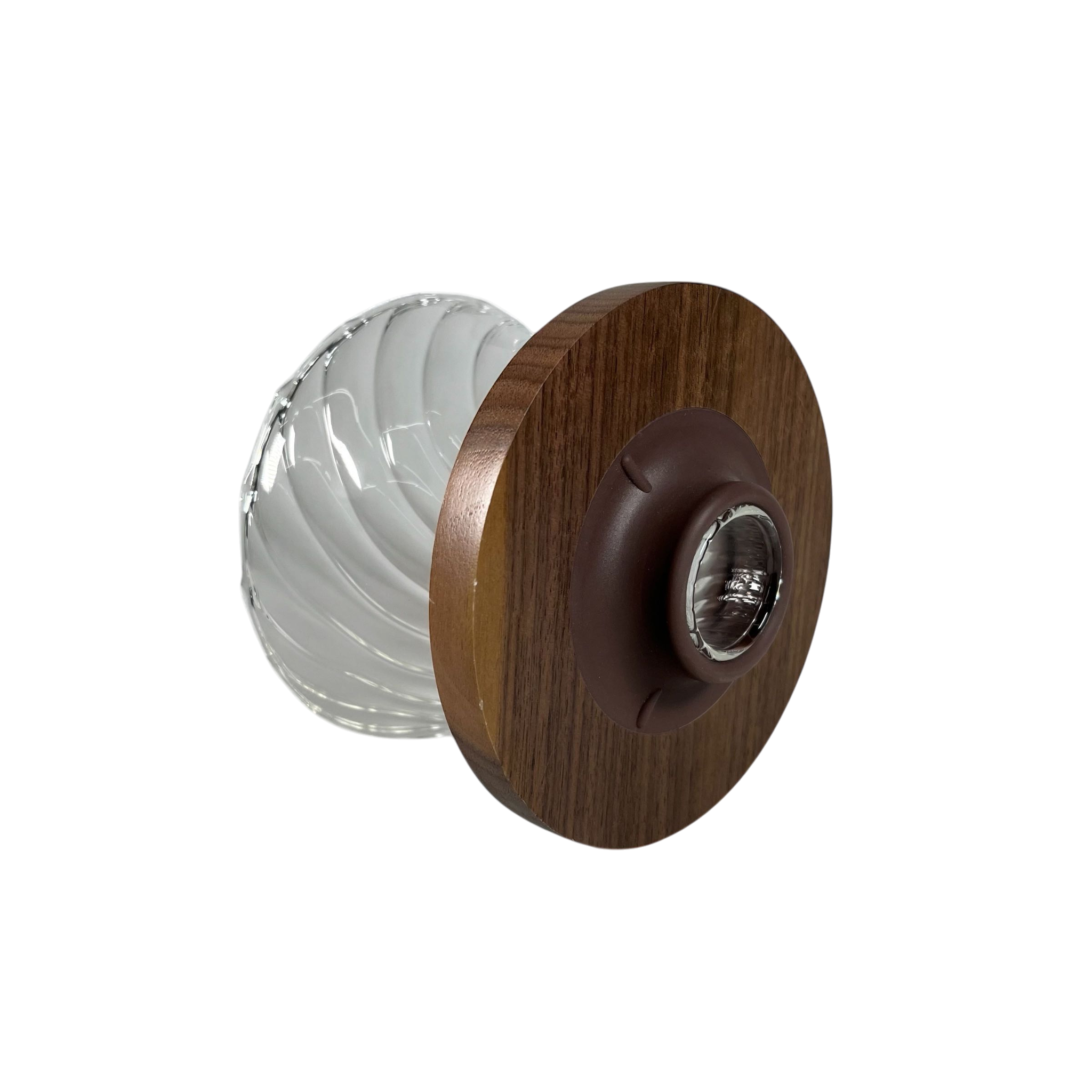 Gambar produk FMA V60 Coffee Dripper Alat Seduh Kopi Manual Walnut Kaca 1-4 Cup Diagonal - SD-8106