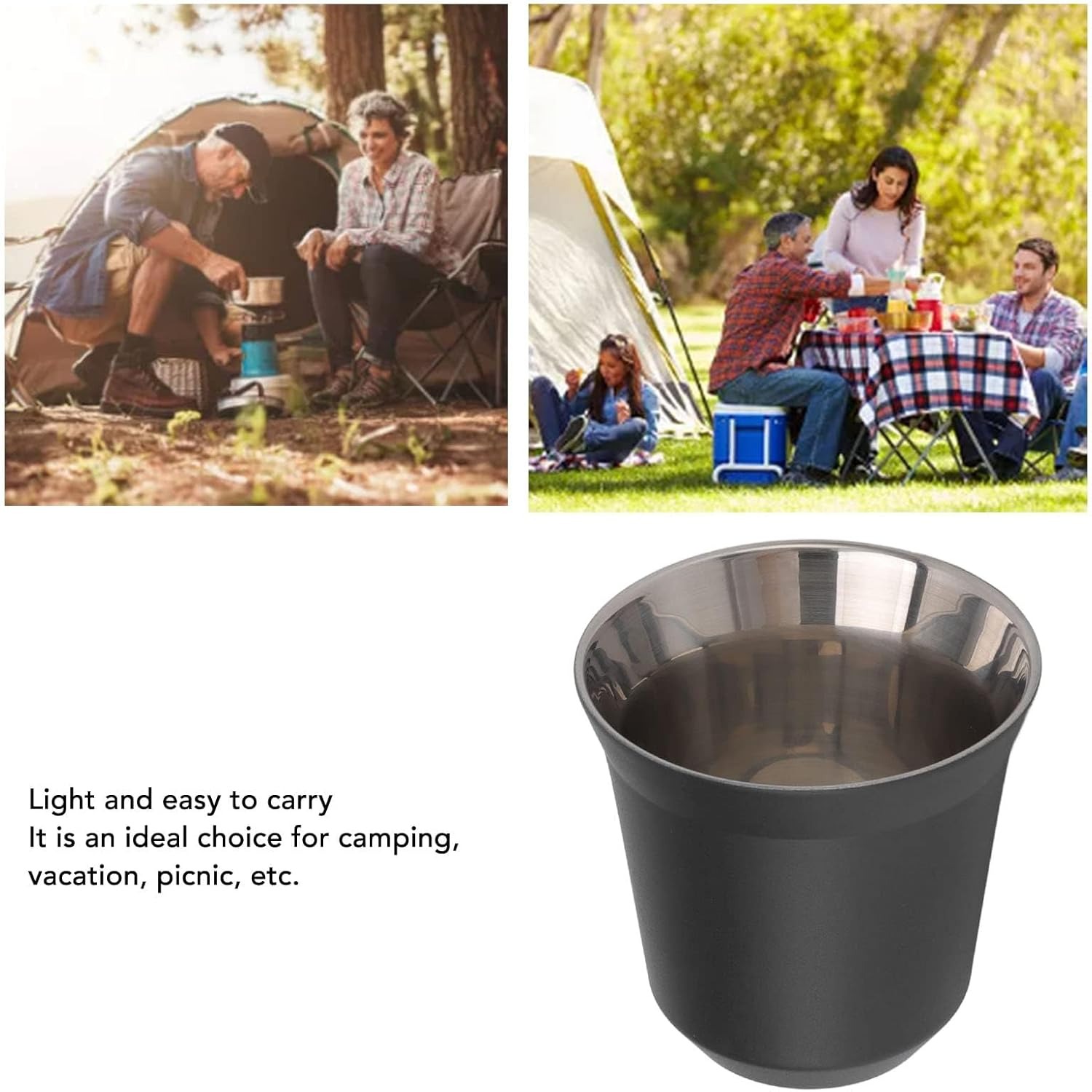 Leeseph Gelas Stainless Steel 304 Double Layer Coffee Cup 80ml - L30 Gambar produk Leeseph Gelas Stainless Steel 304 Double Layer Coffee Cup 80ml - L30