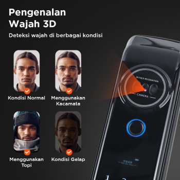 Glomarket Smart Door Lock Fingerprint Face Recognition Eques Intercom - B02RL-DJ Gambar produk Glomarket Smart Door Lock Fingerprint Face Recognition Eques Intercom - B02RL-DJ