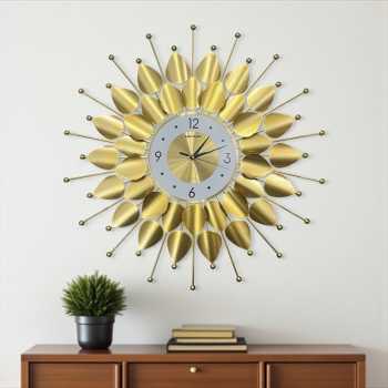 Gambar produk TaffHOME Jam Dinding Elegan Peacock Style Iron Silent Movement 70cm - LZ-6