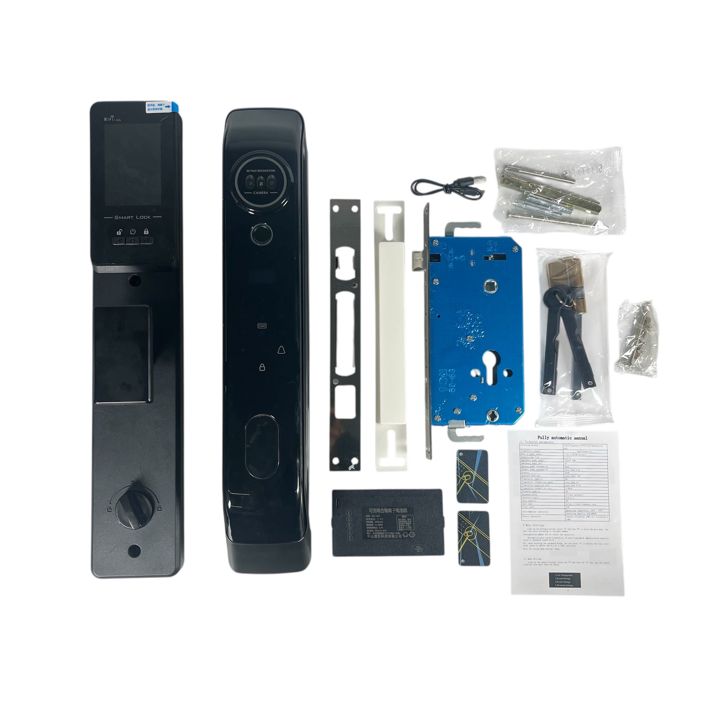 Gambar produk Glomarket Smart Door Lock Fingerprint Face Recognition App Intercom - B02RL-DJ