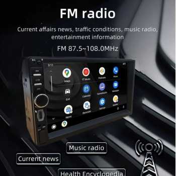 Gambar produk ESGO Head Unit Tape Mobil 2DIN Wired CarPlay Android Auto 7 Inch - F7018C