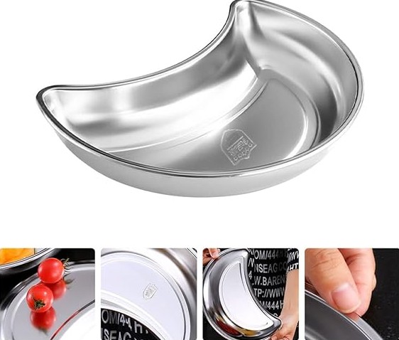 ATH Nampan Tray Mangkuk Makanan Bulan Sabit Stainless 201 25x16x3cm - AT25 Gambar produk ATH Nampan Tray Mangkuk Makanan Bulan Sabit Stainless 201 25x16x3cm - AT25