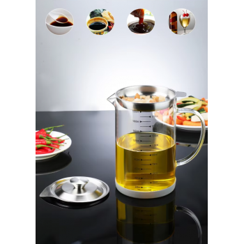 ACEITE Botol Wadah Penyaring Minyak Goreng Kaca Tahan Panas 1500ml - FL26 Gambar produk ACEITE Botol Wadah Penyaring Minyak Goreng Kaca Tahan Panas 1500ml - FL26