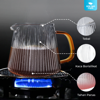 Gambar produk One Two Cups Coffee Server V60 Drip Pour Over Borosilicate Glass 500ml - SPA865
