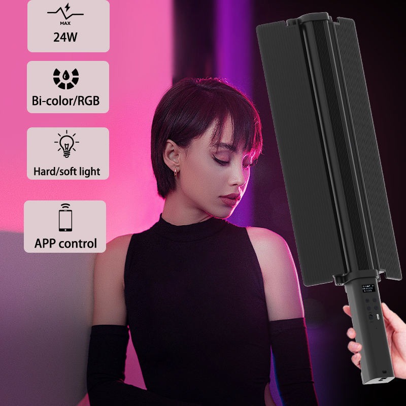 Gambar produk LIYADI Lampu Studio Tube Light RGBW 24 Mode OLED Display 5200mAh 24W - LP600 PRO
