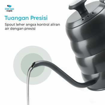 One Two Cups Teko Kopi Leher Angsa Gooseneck Pour Over Thermometer 1.2L - OTC265 Gambar produk One Two Cups Teko Kopi Leher Angsa Gooseneck Pour Over Thermometer 1.2L - OTC265