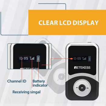 RETEKESS Audio Tour Guide Wireless Receiver 900mAh with Earphone - T131S Gambar produk RETEKESS Audio Tour Guide Wireless Receiver 900mAh with Earphone - T131S