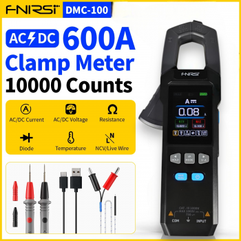 FNIRSI Digital Multimeter Tang Ampere Voltage NCV Tester Clamp 600A - DMC-100