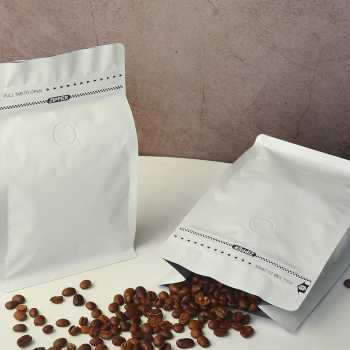 Gambar produk KOFE Kemasan Kopi Standing Pouch Ziplock Flat Bottom with Valve 10 PCS 125g - KF-10