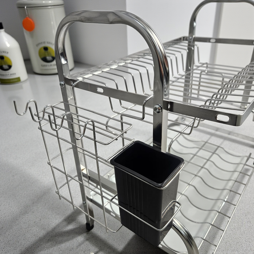 Treuy Rak Piring Dapur 2 Susun Stainless Steel 201 Drying Storage Rack - TR-201 Gambar produk Treuy Rak Piring Dapur 2 Susun Stainless Steel 201 Drying Storage Rack - TR-201