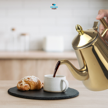 Gambar produk One Two Cups Teko Teh Stainless Steel Saringan Teapot 1.6L - HS4012