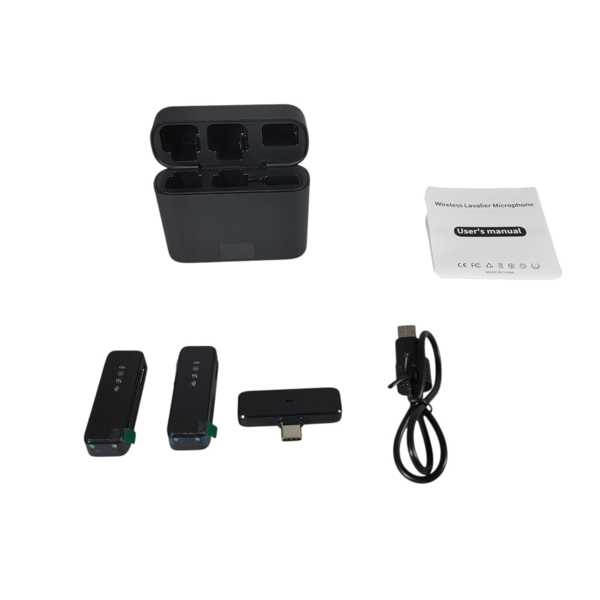 GOOJODOQ Microphone Wireless Portable Lavalier Mic Kit 2.4G USB Type C - GO20 Gambar produk GOOJODOQ Microphone Wireless Portable Lavalier Mic Kit 2.4G USB Type C - GO20