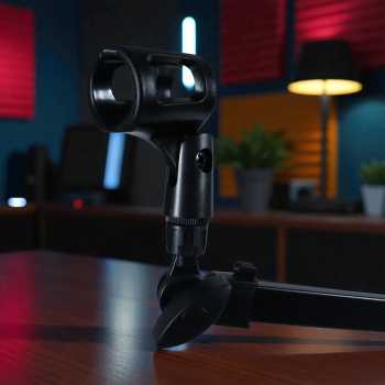 ETS Stand Holder Mikrofon Boom Arm Desk Adjustable Microphone Lazypod - E985 Gambar produk ETS Stand Holder Mikrofon Boom Arm Desk Adjustable Microphone Lazypod - E985