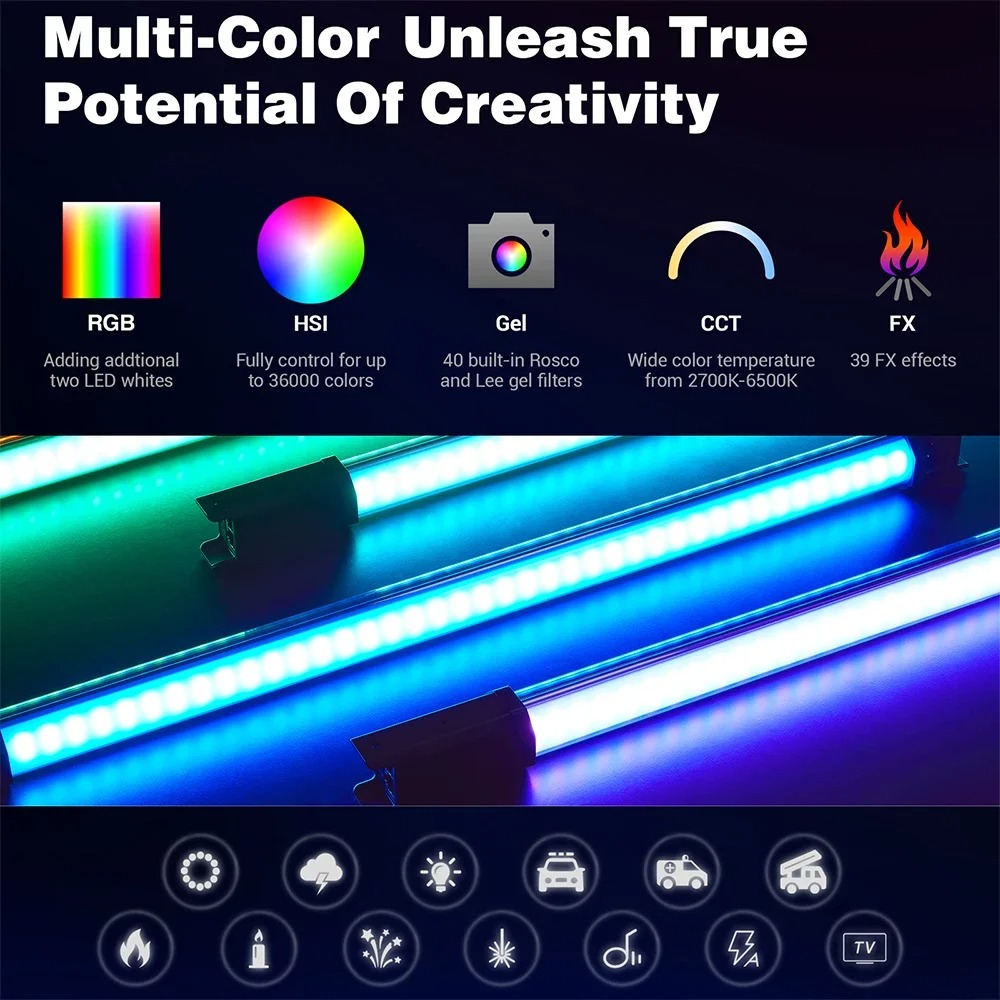 Gambar produk Godox Lampu Fill Light Stick RGBW 2700-6500K 2600mAh 18W with Remote - TL60