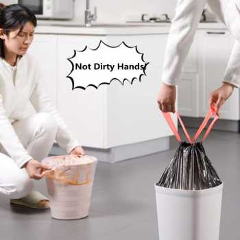 Gambar produk TRASU Kantong Plastik Sampah Tali Drawstring Trash Bag 45x50cm 75 PCS - TR-75