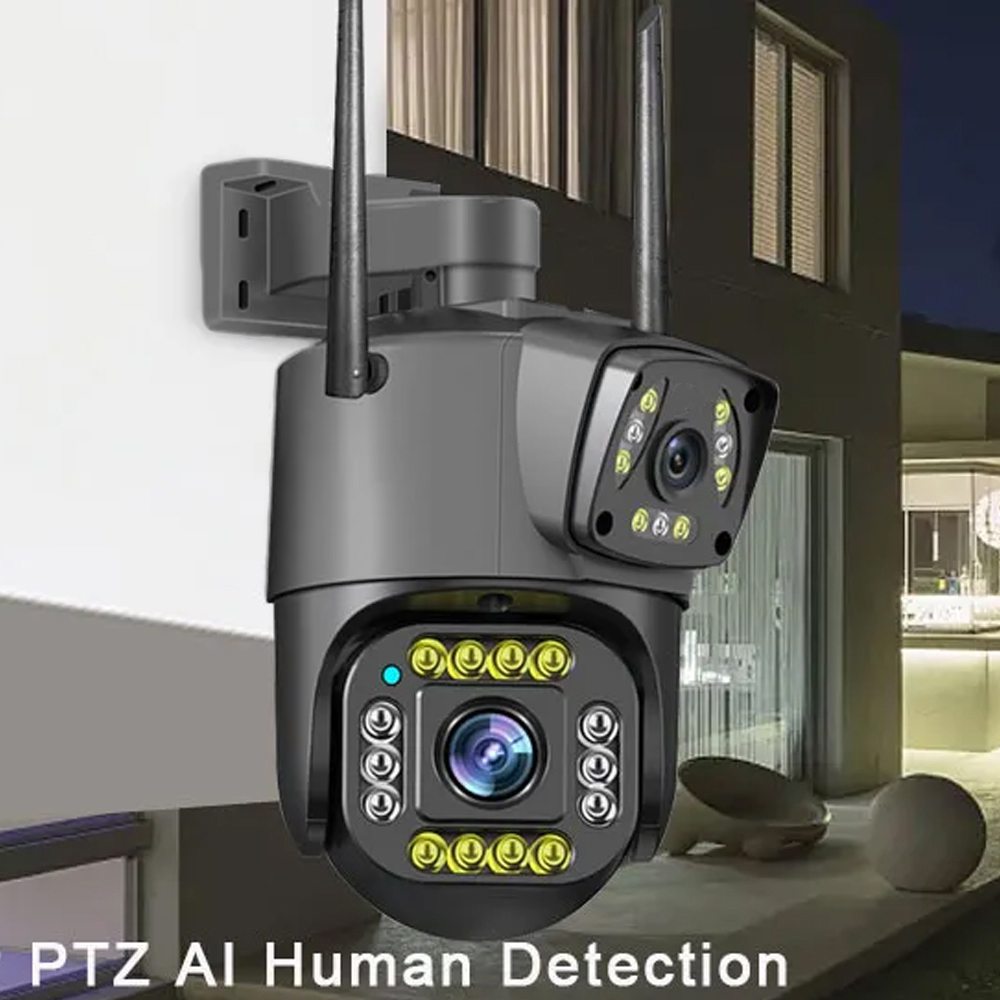 Gambar produk V380 Pro Kamera CCTV Dual Lens Outdoor Two Way Audio WiFi IP66 4MP - IPC-V380-V10