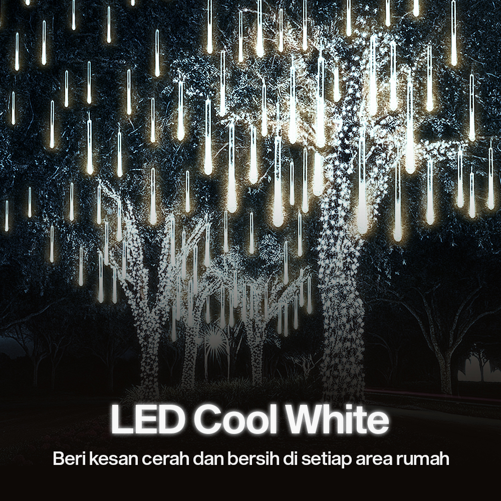 Gambar produk SMD Lampu Hias Gantung String Lights Meteor Rain Cool White 30cm 8 PCS