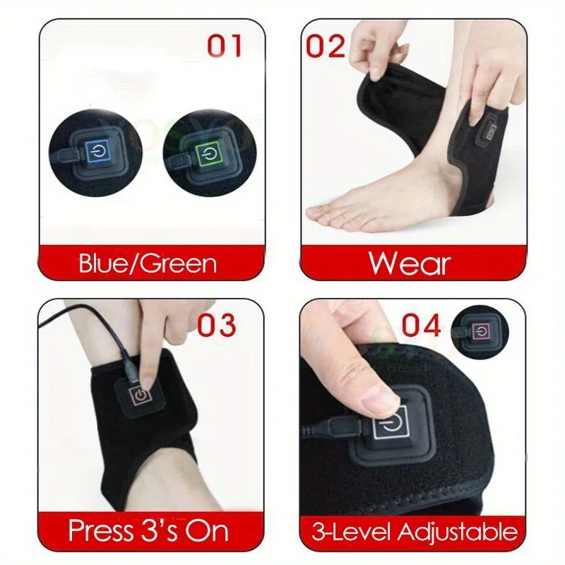 PENKEL Alat Terapi Kaki Hot Compress Ankle Brace Pain Relief USB - P33 Gambar produk PENKEL Alat Terapi Kaki Hot Compress Ankle Brace Pain Relief USB - P33