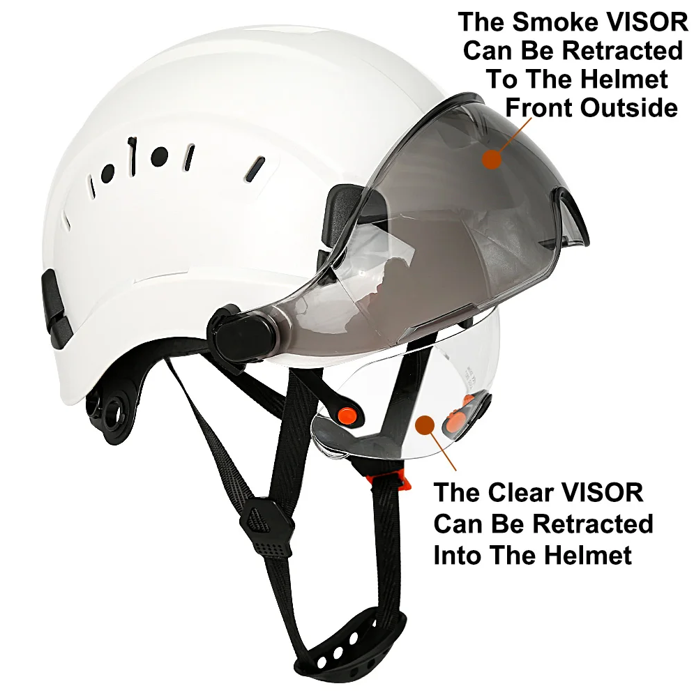 Aolamegs Helm Proyek Konstruksi K3 Safety Protection Double Visor - SF06 Gambar produk Aolamegs Helm Proyek Konstruksi K3 Safety Protection Double Visor - SF06