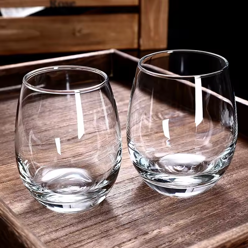 Gambar produk Senno Gelas Kaca Bentuk Oval Glass Water Tea Coffee Drinking Kitchen 330ml - SN503