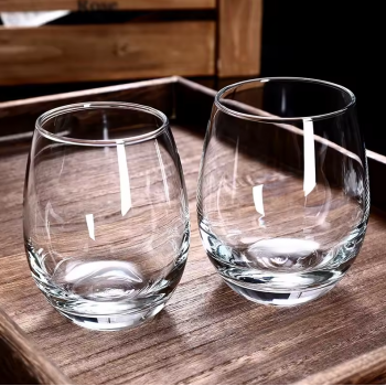 Senno Gelas Kaca Bentuk Oval Glass Water Tea Coffee Drinking Kitchen - SN503