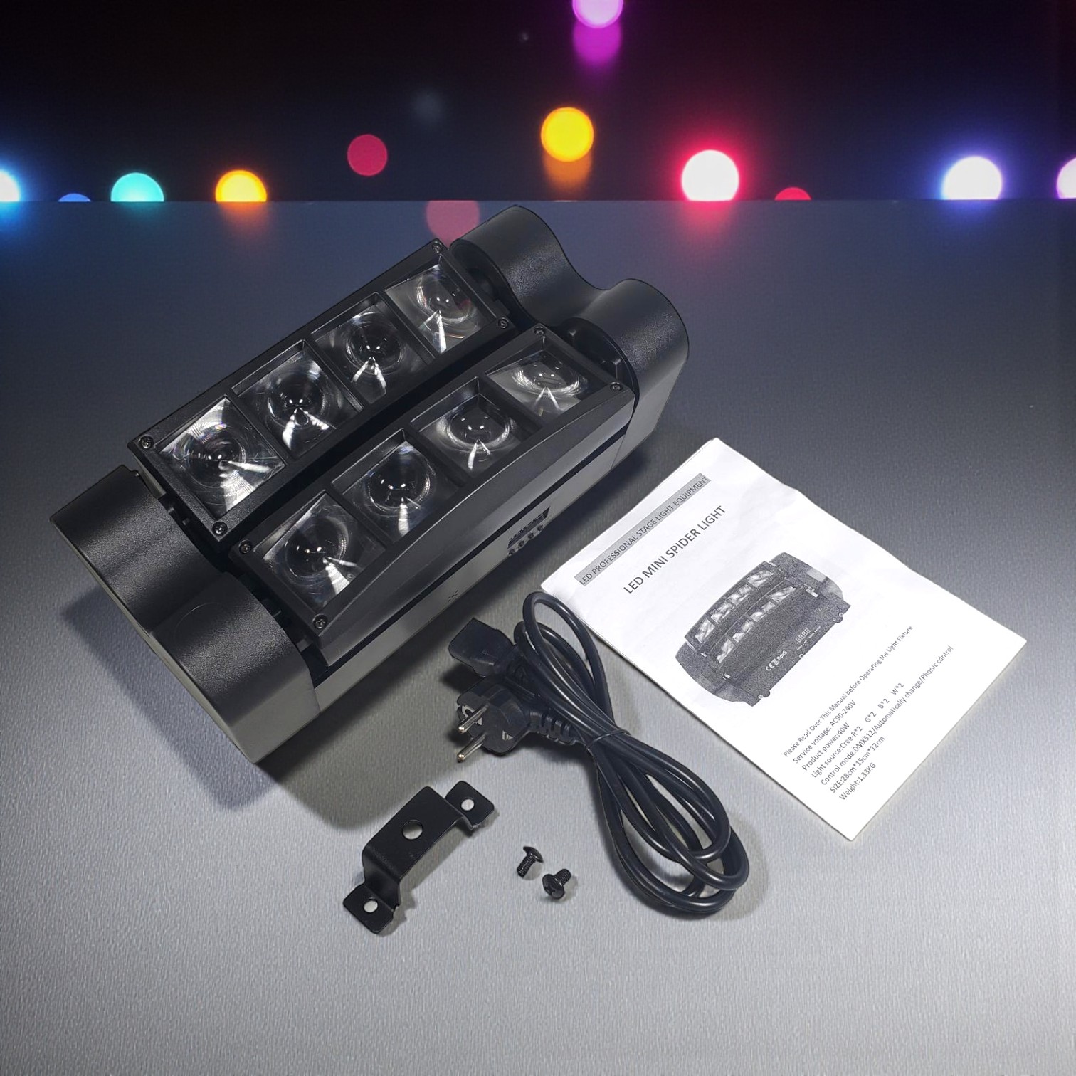 JUNHE Lampu Sorot LED Spider Spotlight RGBW Moving Head DMX512 40W - JH-40 Gambar produk JUNHE Lampu Sorot LED Spider Spotlight RGBW Moving Head DMX512 40W - JH-40