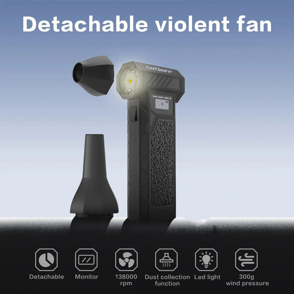 Gambar produk Taffware Air Duster Blower Mini Turbo Jet Fan 8000mAh 245W with Nozzle - C29