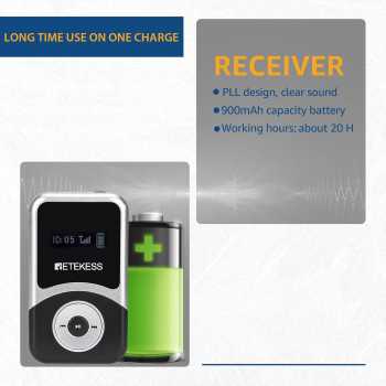 RETEKESS Audio Tour Guide Wireless Receiver 900mAh with Earphone - T131S Gambar produk RETEKESS Audio Tour Guide Wireless Receiver 900mAh with Earphone - T131S