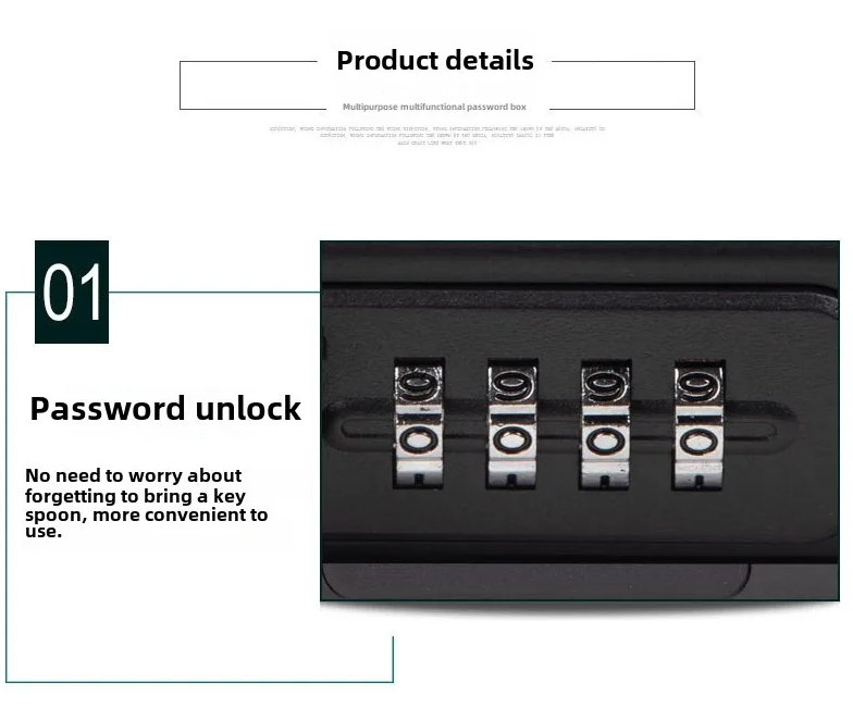 Gambar produk MOOL Kotak Brankas Travel Safe Box Password Lock 4 Digit 24x15x6cm - G13-5