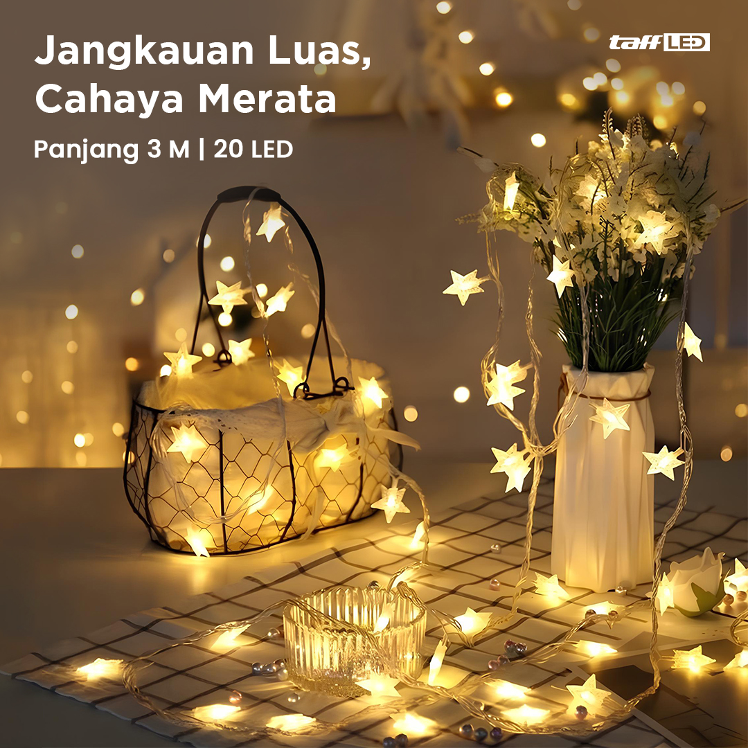 Gambar produk TaffLED Lampu Hias String Lights Star Shape Waterproof 20 LED 3M - G23