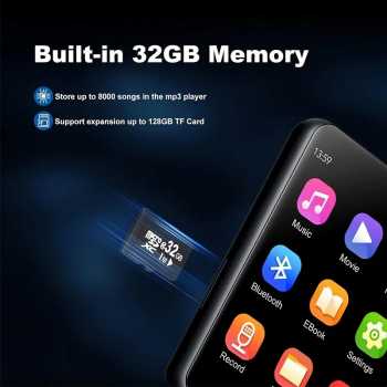 Gambar produk AIRME MP3 Digital Audio Player HiFi Bluetooth Touch Screen 300mAh - A240