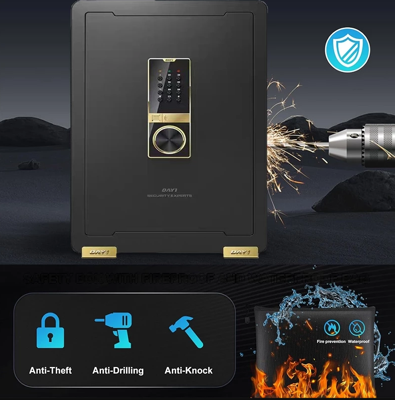 Gambar produk DAY1 Kotak Brankas Dokumen Safe Deposit Box Password Key 38x31x45cm - DA01