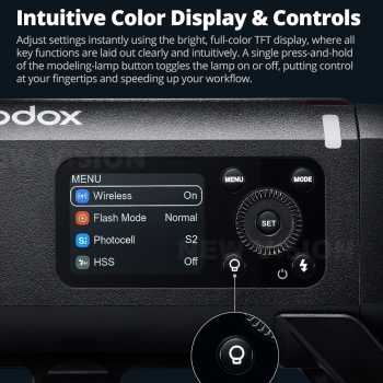 Gambar produk Godox Flash Camera Wireless 2.4GHz TTL 3in1 Color 2600mAh 400Ws - AD400ProII