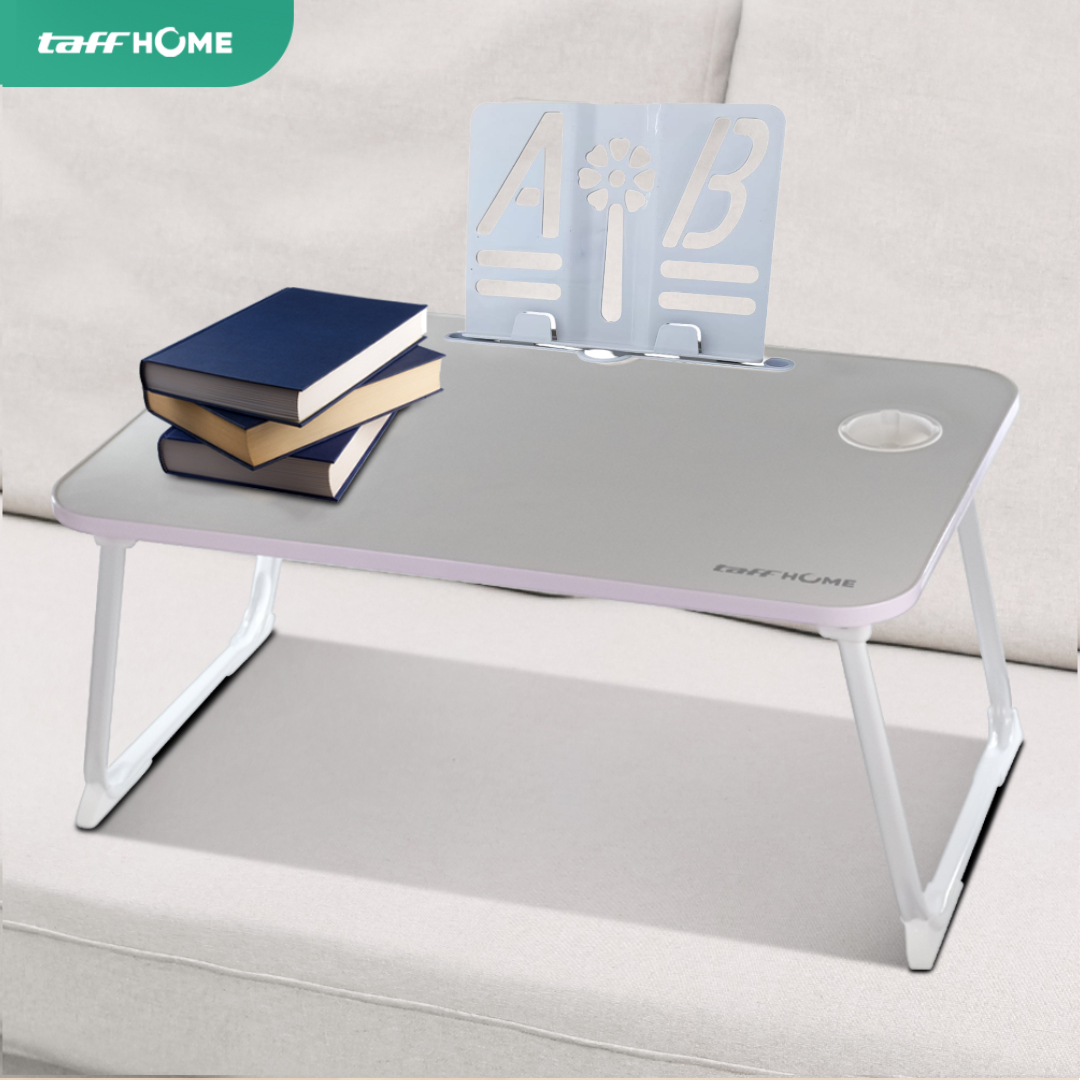 Gambar produk TaffHOME Meja Lipat Laptop Foldable Bed Table with Drawer Cup Holder 70x48cm - BO-67