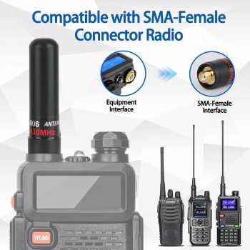 ABBREE Antena Walkie Talkie Dual Band Universal Baofeng UV-5RH 10W 8cm - AR-806 Gambar produk ABBREE Antena Walkie Talkie Dual Band Universal Baofeng UV-5RH 10W 8cm - AR-806