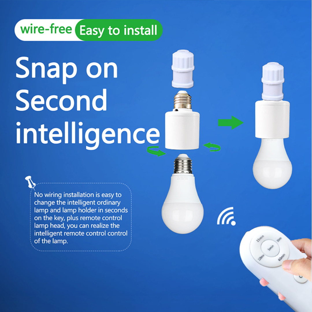 TaffLED Fitting Lampu Bohlam 40W E27 with Remote - YX-428A Gambar produk TaffLED Fitting Lampu Bohlam 40W E27 with Remote - YX-428A